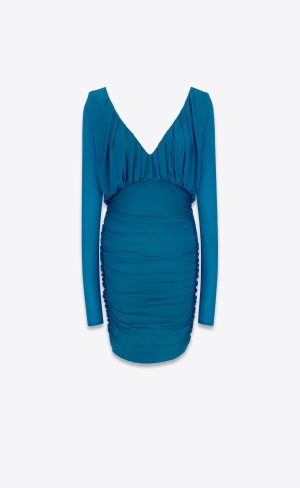 YSL Draped Klänning In Jersey Canard | GHO637198