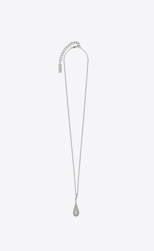 YSL Drop Charm Necklace In Metal Palladium | OFB486715