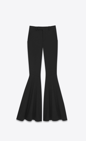 YSL Flared Pants In Gabardine Svarta | JHL841257