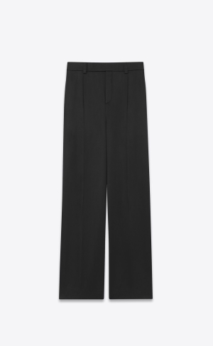 YSL Flared Pants In Silk Satin Svarta | RHV107634