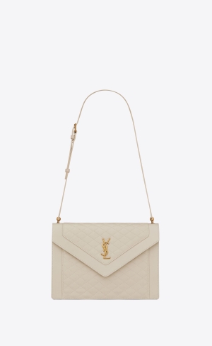 YSL Gaby Satchel In Quiltad Lambskin Blanc Vintage | TRG945706