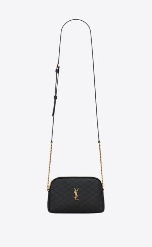 YSL Gaby Zipped Pouch In Quiltad Lambskin Svarta | MKS459032
