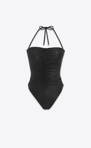 YSL Halterneck Swimsuit Svarta | AGP345871