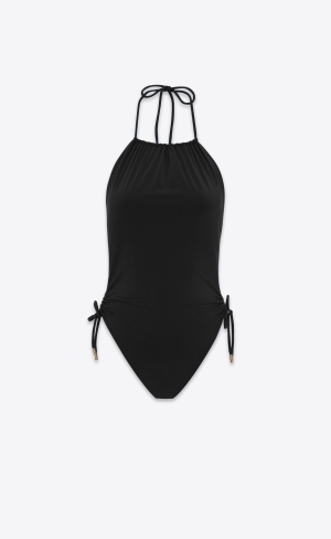 YSL Halterneck Swimsuit Svarta | VDI863472