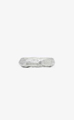 YSL Hammered Bangle In Metal Silver | MBR568301