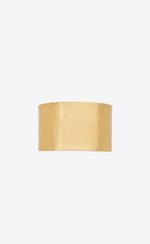 YSL Hammered Cuff Bracelet In Metal Guld | FIP389615