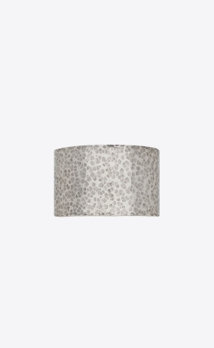YSL Hammered Cuff Bracelet In Metal Silver | YAF210789