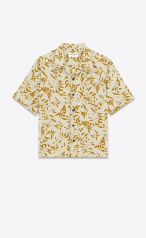 YSL Hawaiian Shirt Bruna Khaki | PNL561937