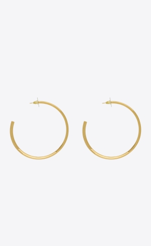 YSL Heart Hoop Earrings In Metal Guld | OTN932674