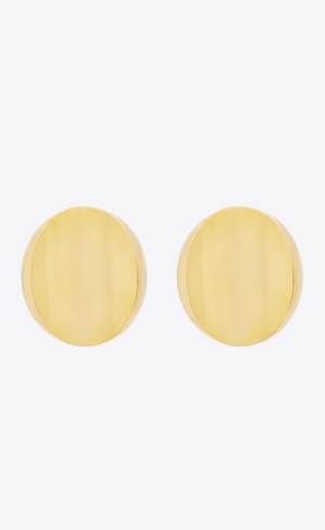 YSL Hollow Disk Earrings In Metal Guld | OMR950381