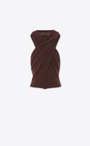 YSL Hooded Top In Ull Marron | FOV429367