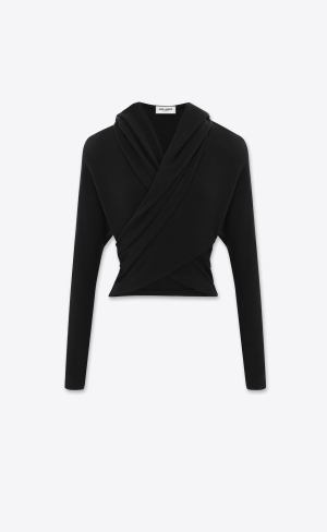 YSL Hooded Top In Ull Svarta | VHP613584
