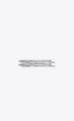 YSL Intertwined Cuff In Metal Palladium | DEV329457