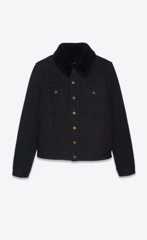 YSL Jacket With Shearling Svarta | VSK462873