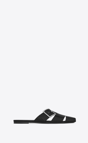 YSL Jacques Platta Mules In Crepe Satin Svarta | EFR483156