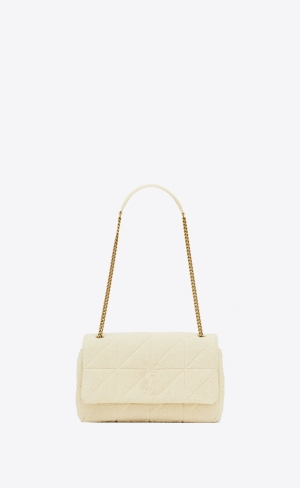 YSL Jamie Medium Chain Bag "Carré Rive Gauche" In Terry Cloth Bruna | QJL834970