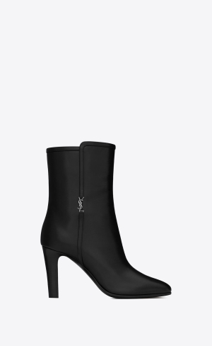 YSL Jane Cassandre Booties In Smooth Läder Svarta | LPB769031