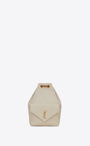 YSL Joe Backpack In Lambskin Blanc Vintage | APS631487