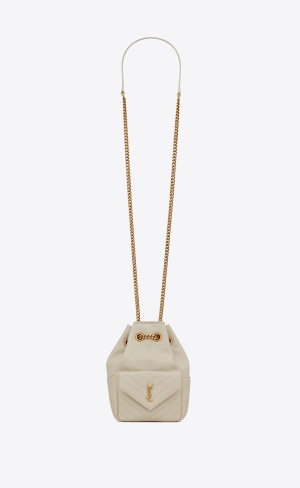 YSL Joe Mini Bucket Bag In Quiltad Lambskin Blanc Vintage | SWF321706