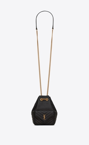 YSL Joe Mini Bucket Bag In Quiltad Lambskin Svarta | YUZ312540