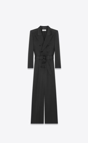 YSL Jumpsuit In Silk Satin Svarta | FCL917046