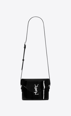 YSL June Box Bag In Lack Läder Svarta | DVM507183