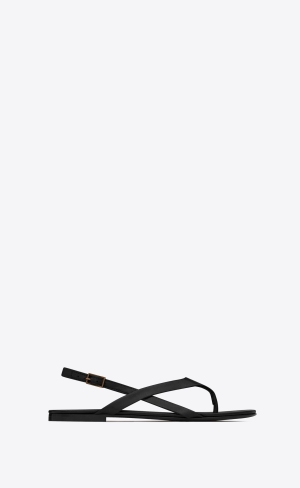 YSL Keith Platta Sandals In Smooth Läder Svarta | JWI953082