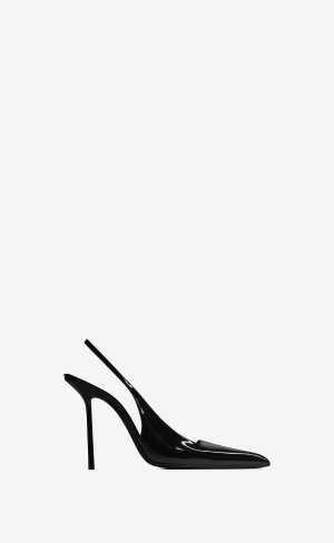 YSL Kiss Slingback Pumps In Lack Läder Svarta | SLF632704