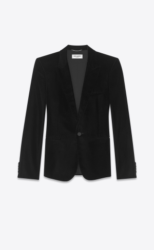 YSL Klassiska Evening Velvet Jacket Svarta | FJG473052