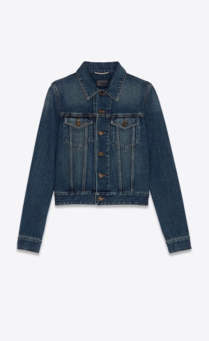 YSL Klassiska Jacket Mörkblå | AEQ132097