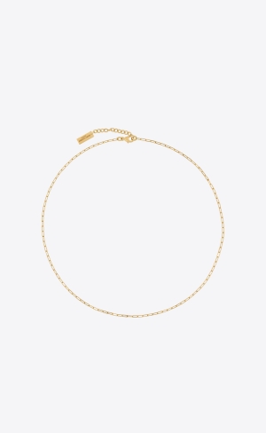 YSL Korta Rectangular Chain Necklace In Metal Guld | VOM691284