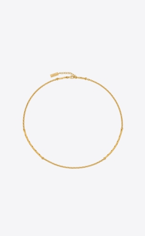 YSL Korta Snake And Cable Chain Necklace In Metal Guld | FEA916342