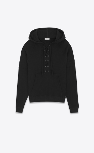 YSL Laced Raglan Hoodie Svarta | NAD938754