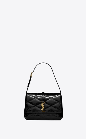 YSL Le 57 Hobo Bag In Quiltad Lack Svarta | QFK540617