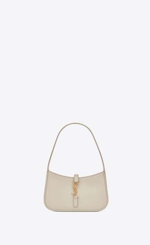 YSL Le 5 À 7 Mini In Smooth Läder Blanc Vintage | MFI738104