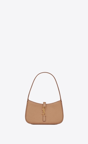 YSL Le 5 À 7 Mini In Vegetable-tanned Läder Bruna Guld | HFJ409736