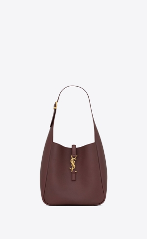 YSL Le 5 À 7 Soft Small In Smooth Läder Mörkröda | RLX670189