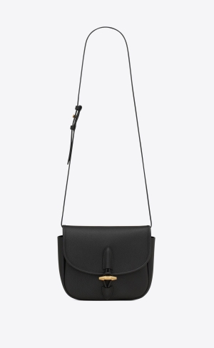 YSL Le Caban Satchel In Grained Läder Svarta | YPH193674