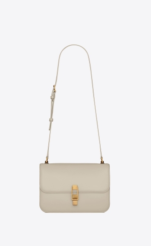 YSL Le Carré Satchel In Box Saint Laurent Läder Blanc Vintage | HLG691850