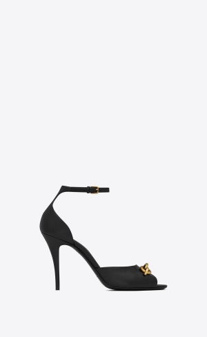 YSL Le Maillon Sandals In Smooth Läder Noir | DMI685702