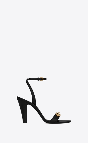 YSL Le Maillon Sandals In Smooth Läder Svarta | IVZ391028