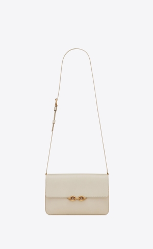 YSL Le Maillon Satchel In Smooth Läder Blanc Vintage | NBA468137