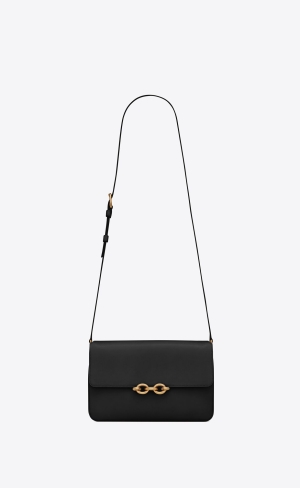YSL Le Maillon Satchel In Smooth Läder Svarta | AXT897402