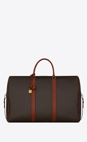 YSL Le Monogramme 72h Duffle In Cassandre Canvas And Smooth Läder Bruna | HVT498536