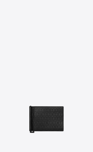 YSL Le Monogramme Bill Clip Wallet In Embossed Smooth Läder Svarta | BPF015632