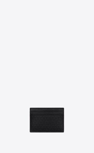 YSL Le Monogramme Card Holder In Embossed Smooth Läder Svarta | FVK486103