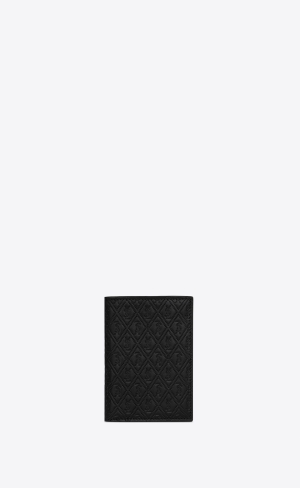 YSL Le Monogramme Credit Card Wallet In Embossed Smooth Läder Svarta | KHD275048