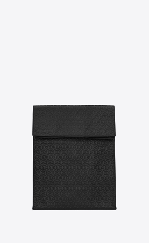 YSL Le Monogramme Deli Paper Bag In Embossed Läder Svarta | DMB047215