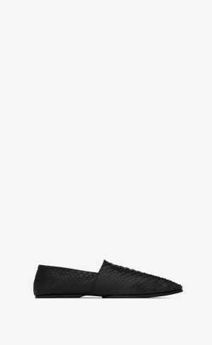 YSL Leon Slippers In Python Svarta | CEH621083