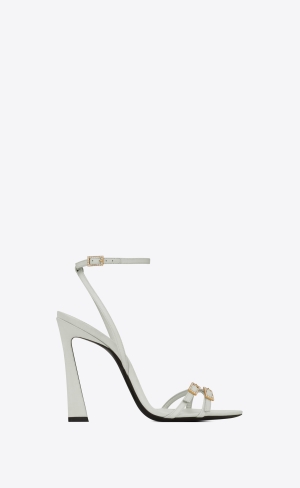 YSL Lila Sandals In Crepe Satin Gröna | AGH470183
